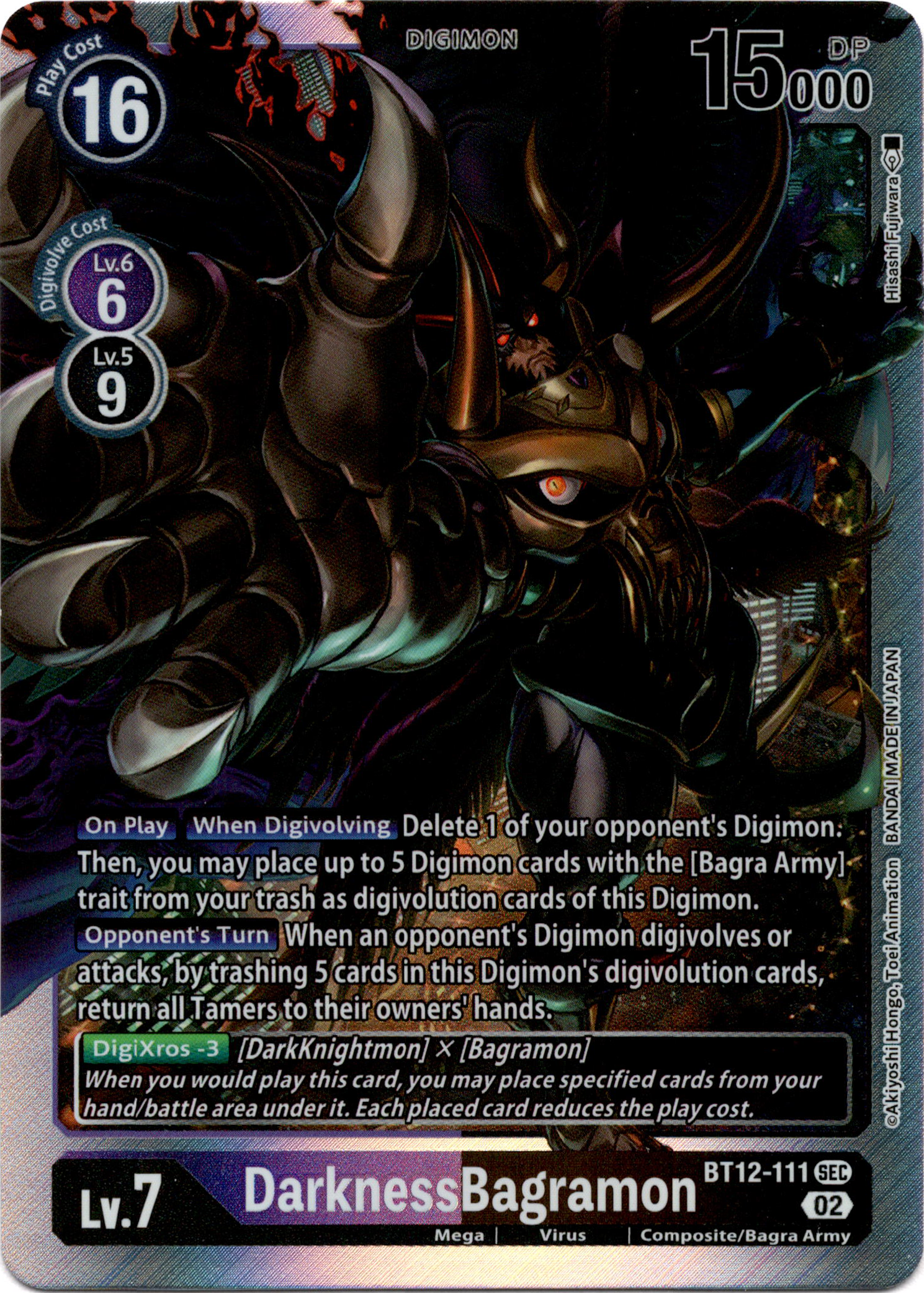 DarknessBagramon - BT12-111 SEC - Across Time - Foil - Card Cavern