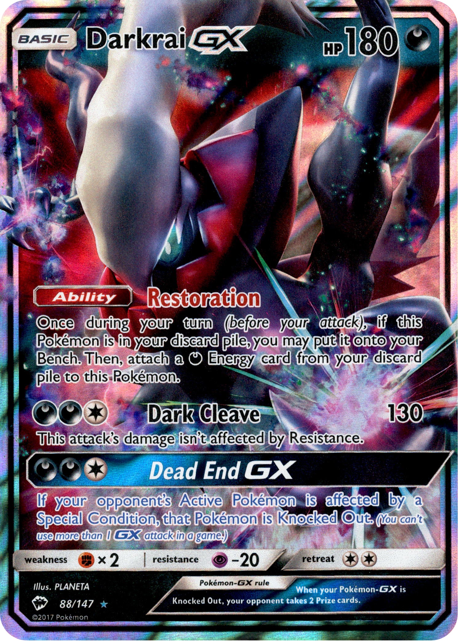 Darkrai GX - 88/147 - Burning Shadows - Holo - Card Cavern