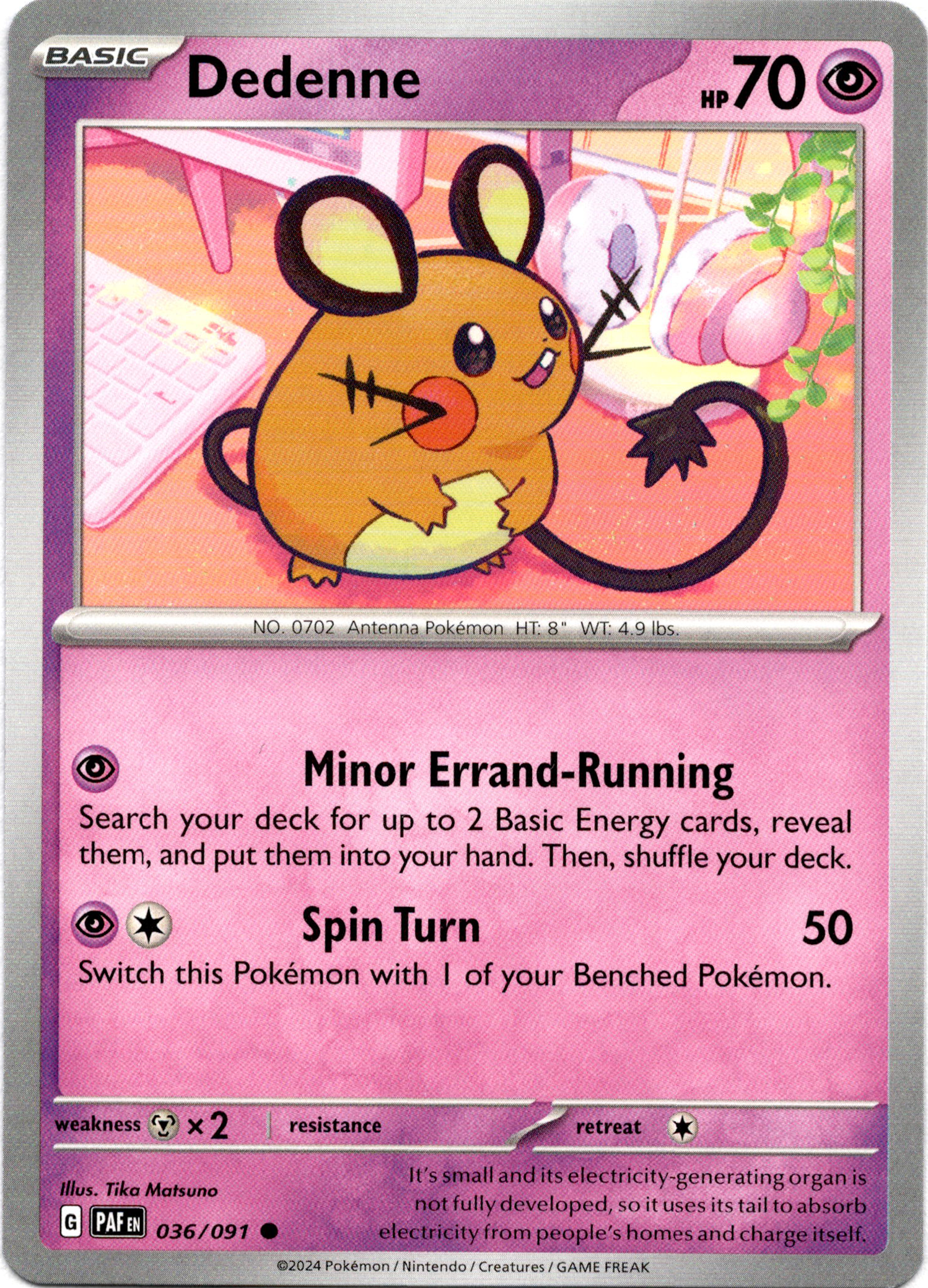 Dedenne - 036/091 - Paldean Fates - Card Cavern