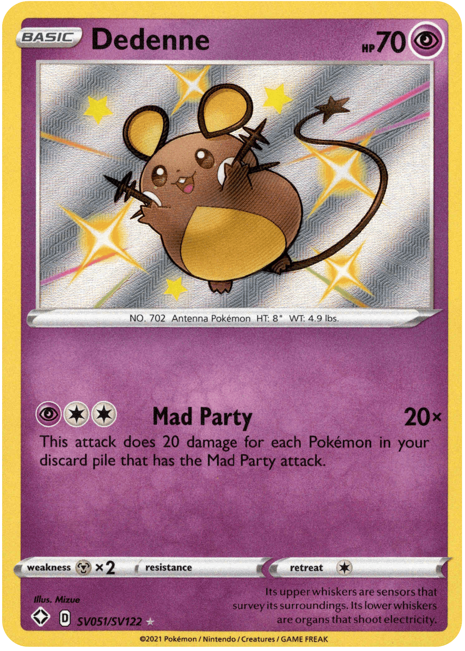 Dedenne - SV051/SV122 - Shining Fates - Holo - Card Cavern