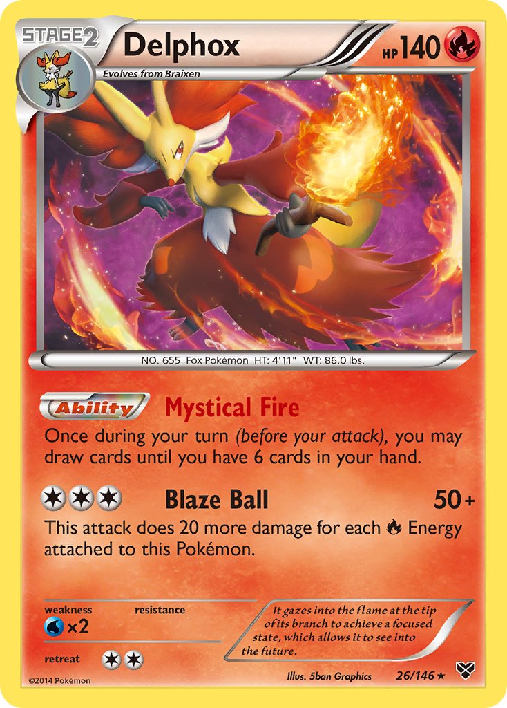 Delphox - 26/146 - XY Base - Holo - Card Cavern