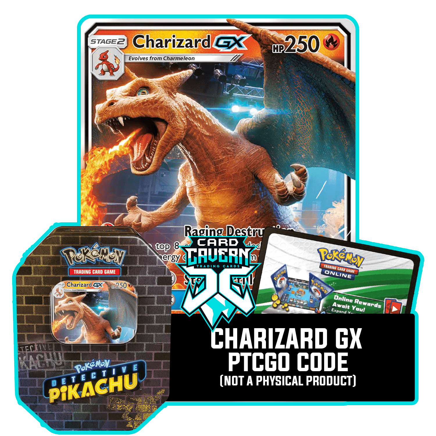 Charizard GX SM195 PTCGL Code - Card Cavern