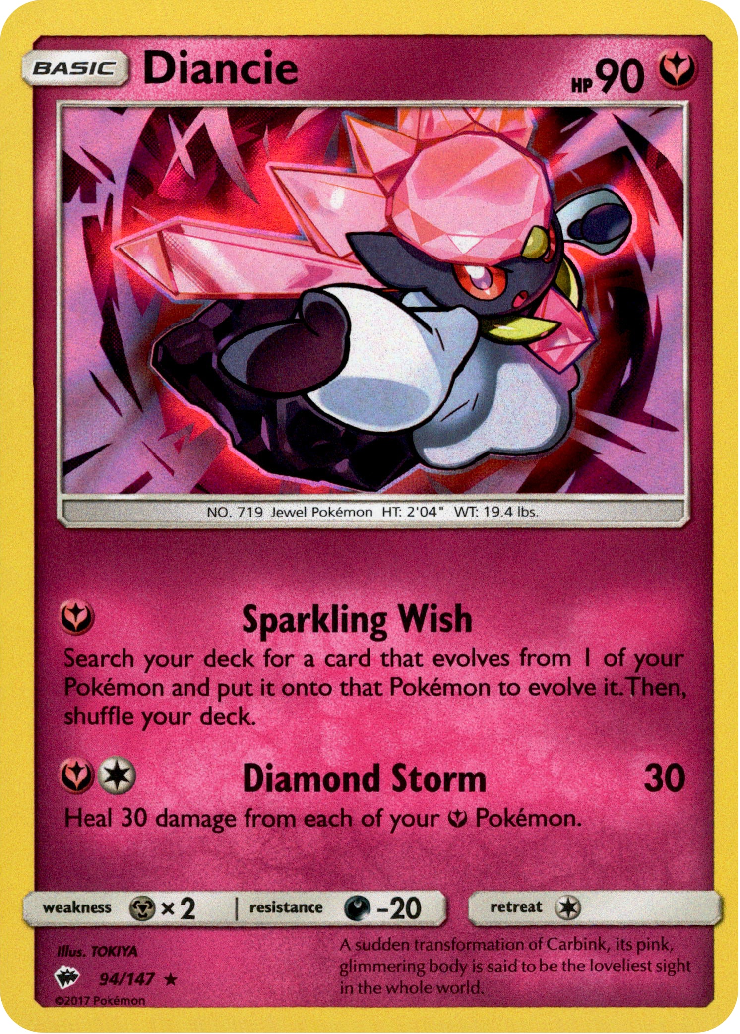 Diancie - 94/147 - Burning Shadows - Holo - Card Cavern