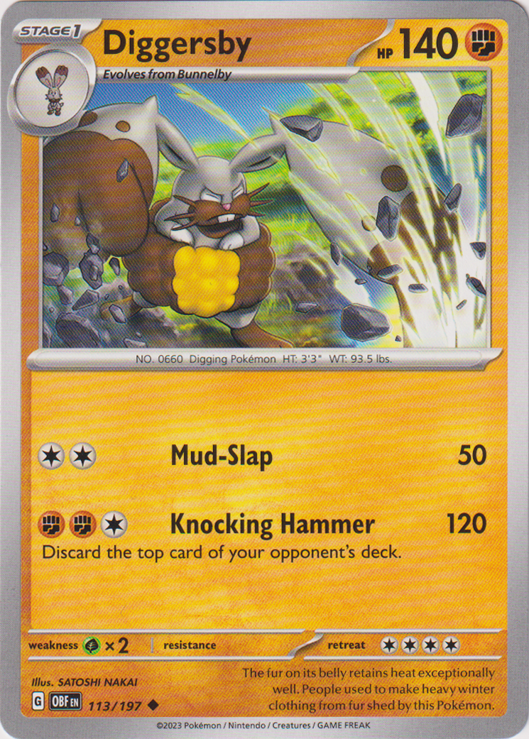 Diggersby - 113/197 - Obsidian Flames Card Cavern Trading Cards, LLC Diggersby - 113/197 - Obsidian Flames Card Cavern Trading Cards, LLC