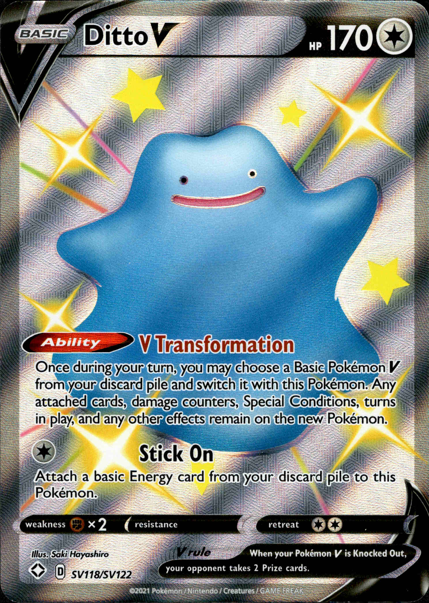 Ditto V - SV118/SV122 - Shining Fates - Holo - Card Cavern