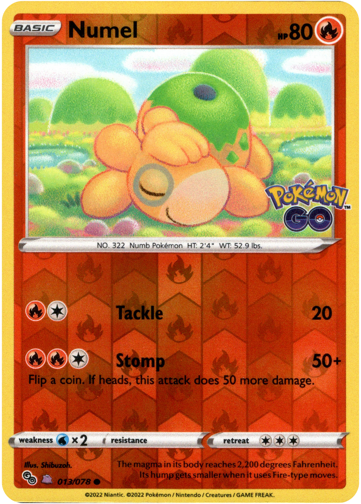 Ditto (Numel) Unpeeled - 013/078 - Pokemon Go - Reverse Holo - Card Cavern