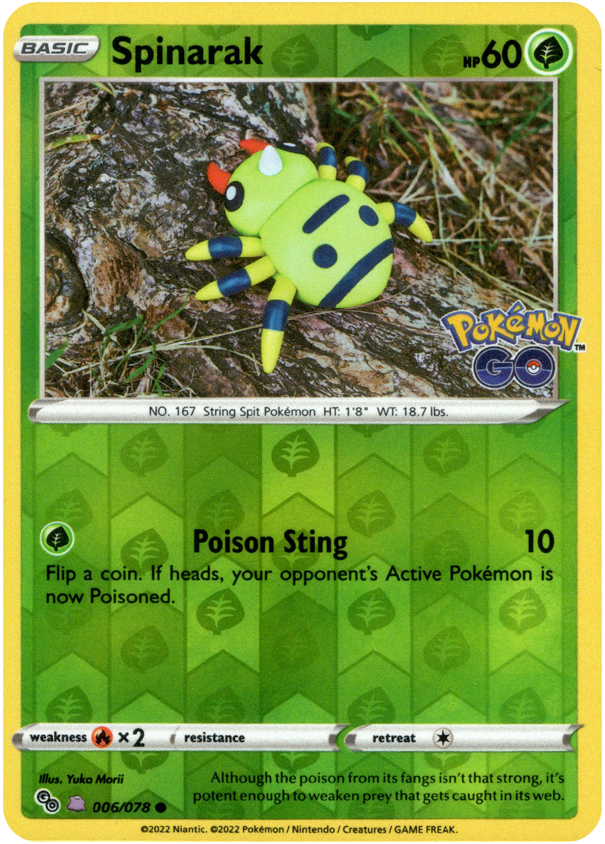 Ditto (Spinarak) Unpeeled - 006/078 - Pokemon Go - Reverse Holo - Card Cavern
