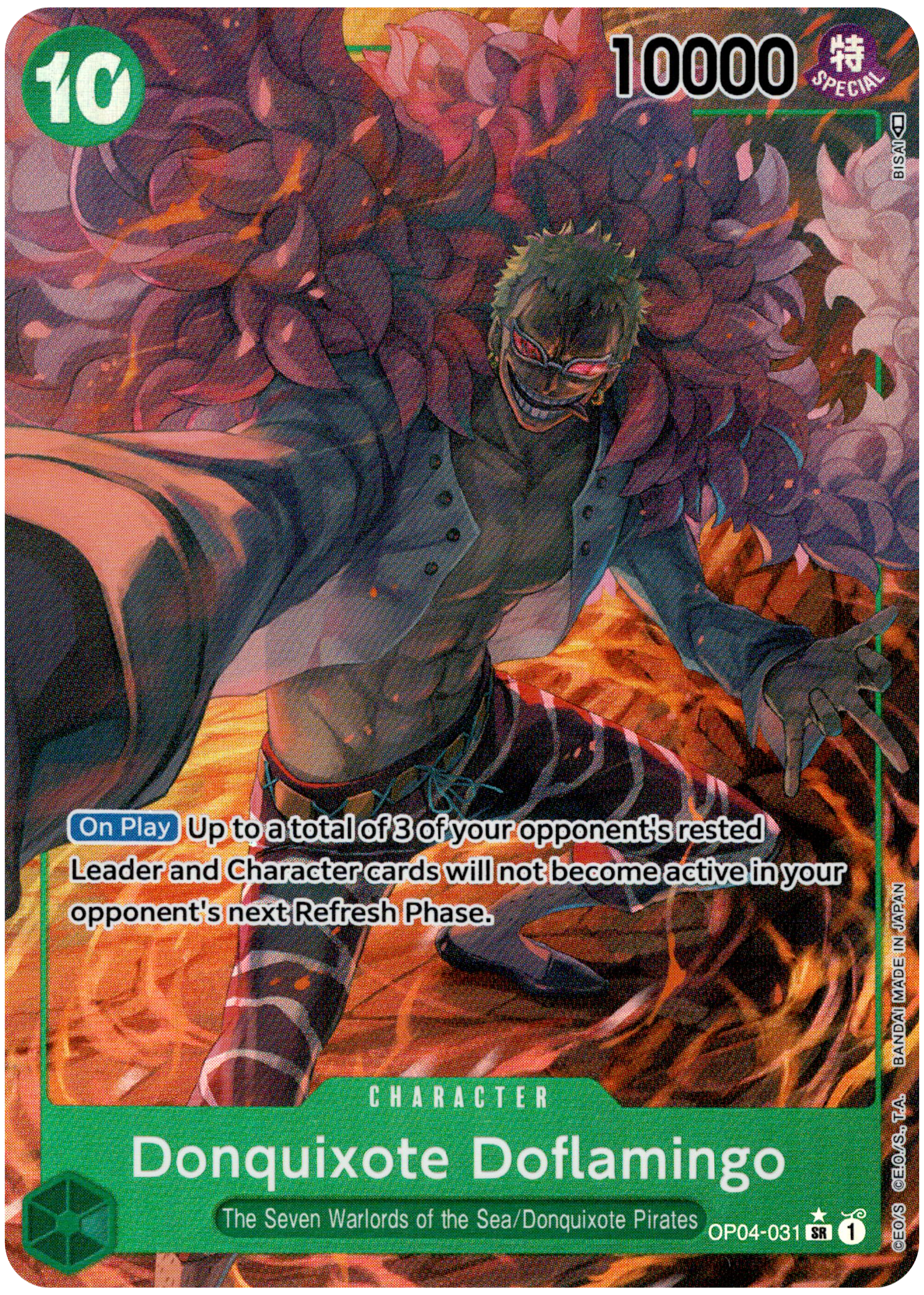 Donquixote Doflamingo Alternate Art - OP04-031 SR - Kingdoms of Intrigue - Foil - Card Cavern