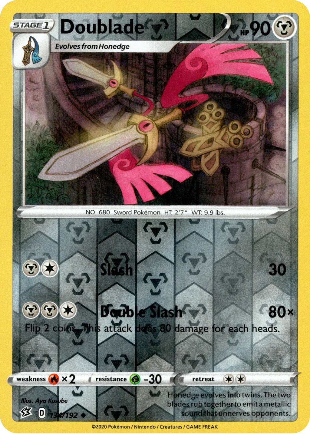 doublade pokemon card Doublade - 134/192 - Rebel Clash