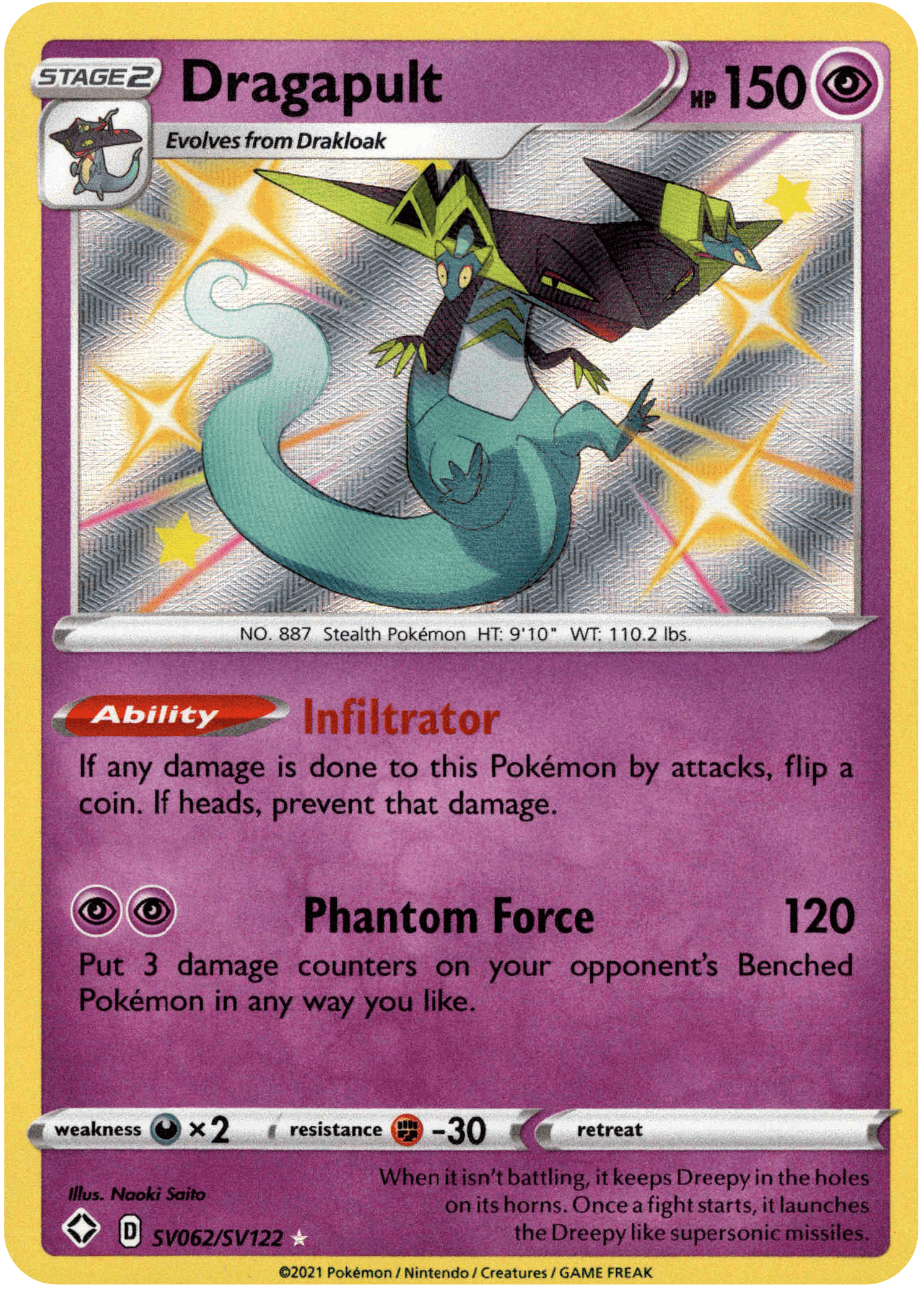 Dragapult - SV062/SV122 - Shining Fates - Holo - Card Cavern