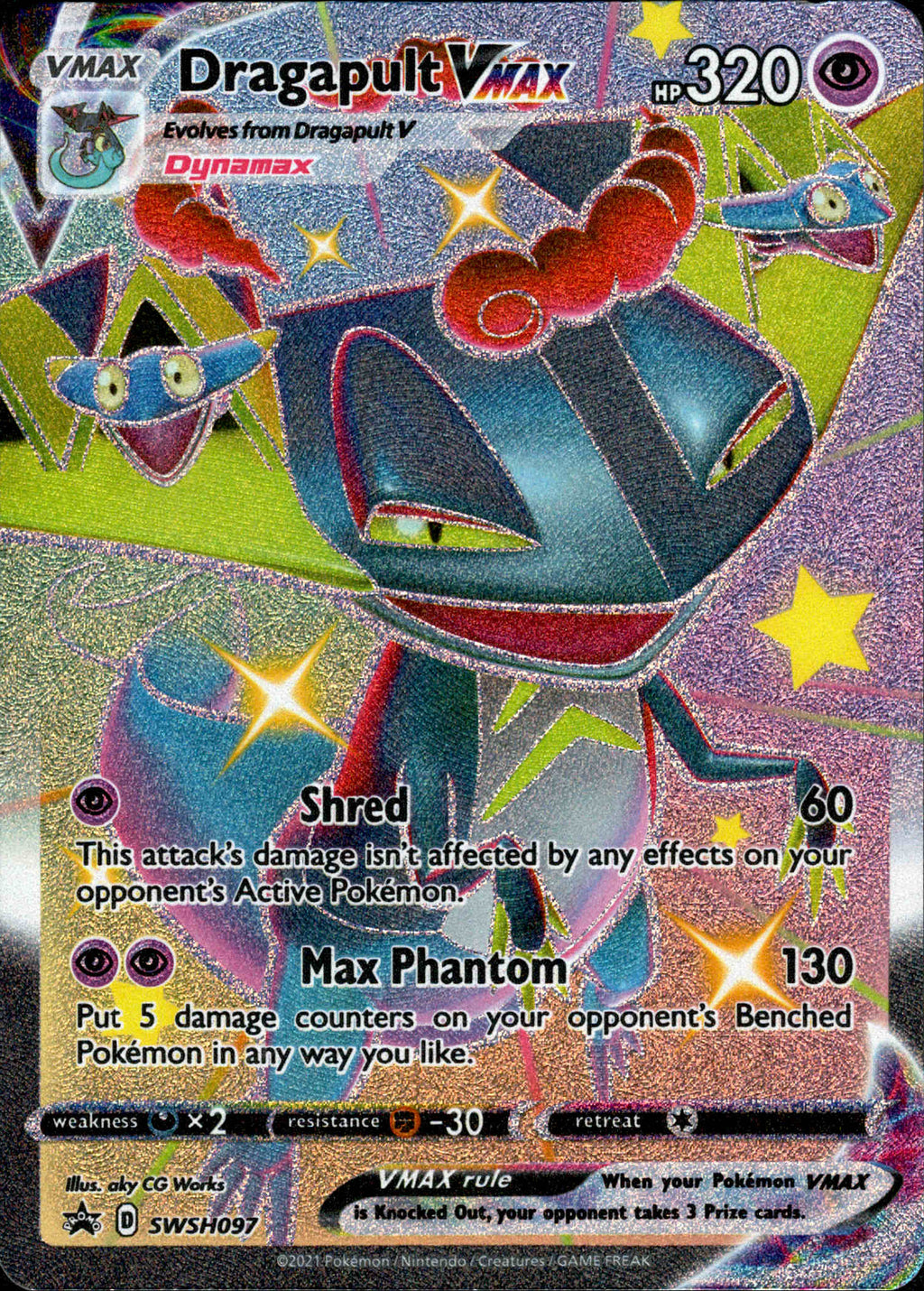 shiny dragapult pokemon card Dragapult VMAX - SWSH097