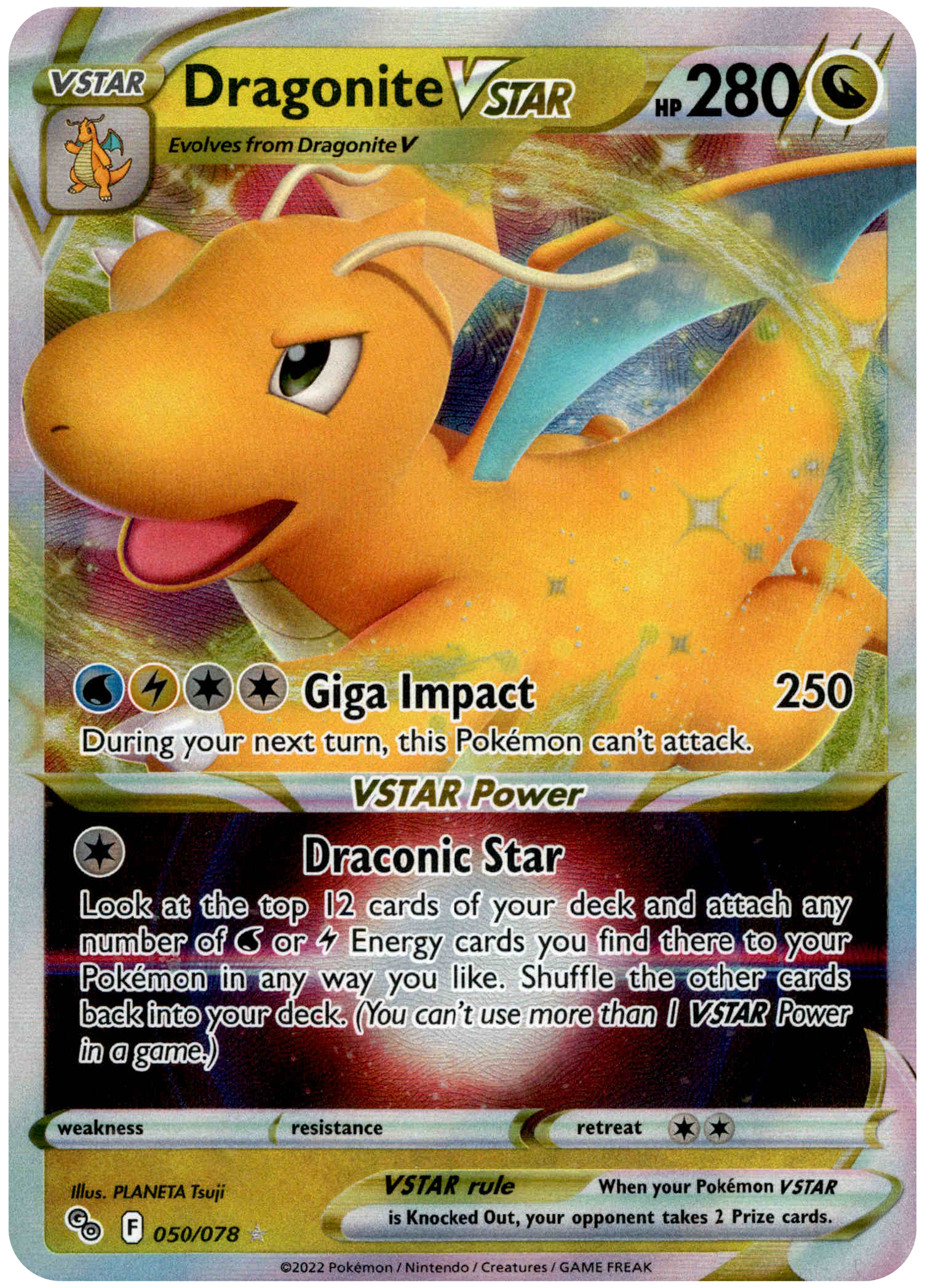 Dragonite VSTAR - 050/078 - Pokemon Go - Holo - Card Cavern