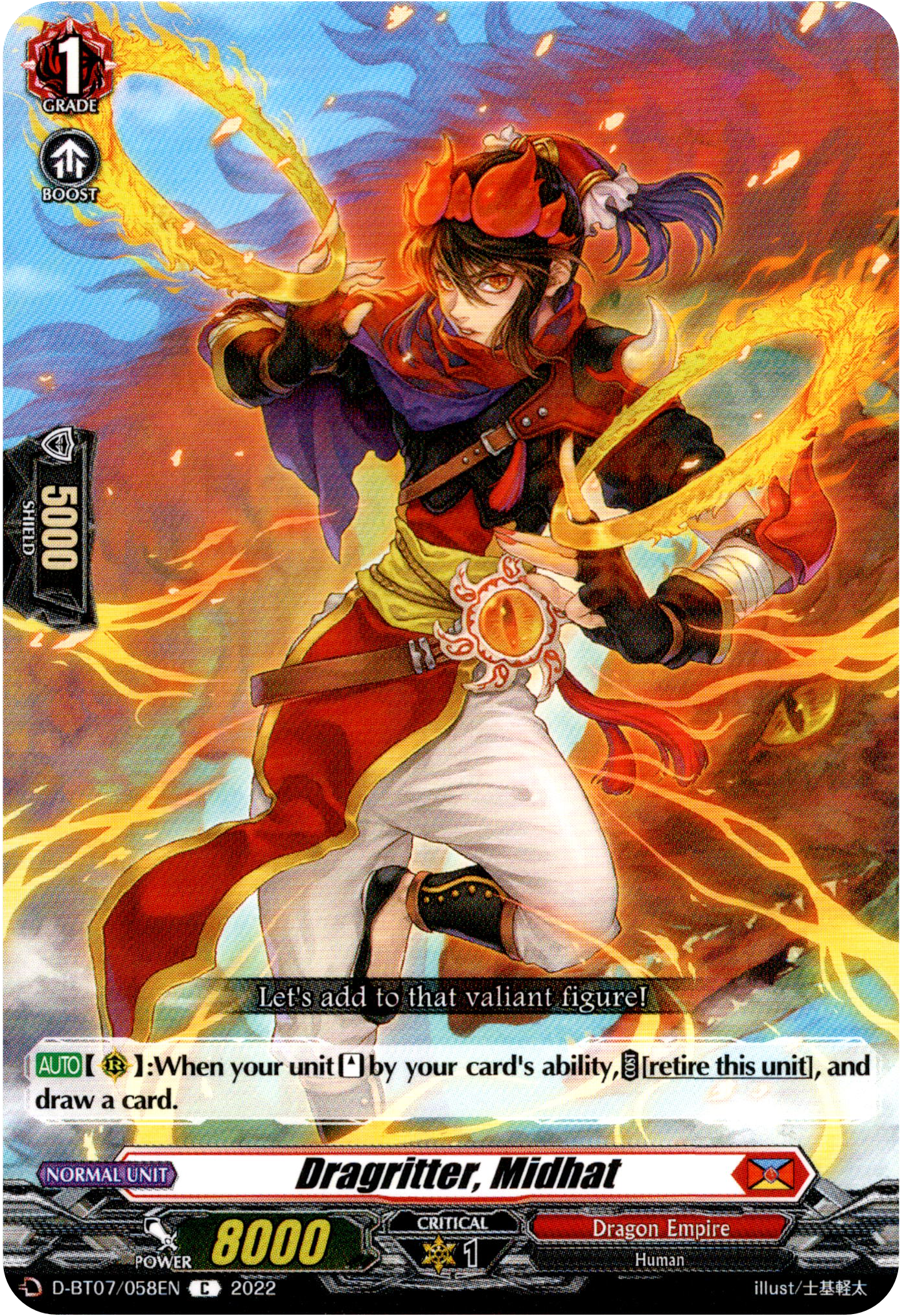 Dragritter, Midhat - D-BT07/058EN - Raging Flames Against Emerald Storm - Card Cavern