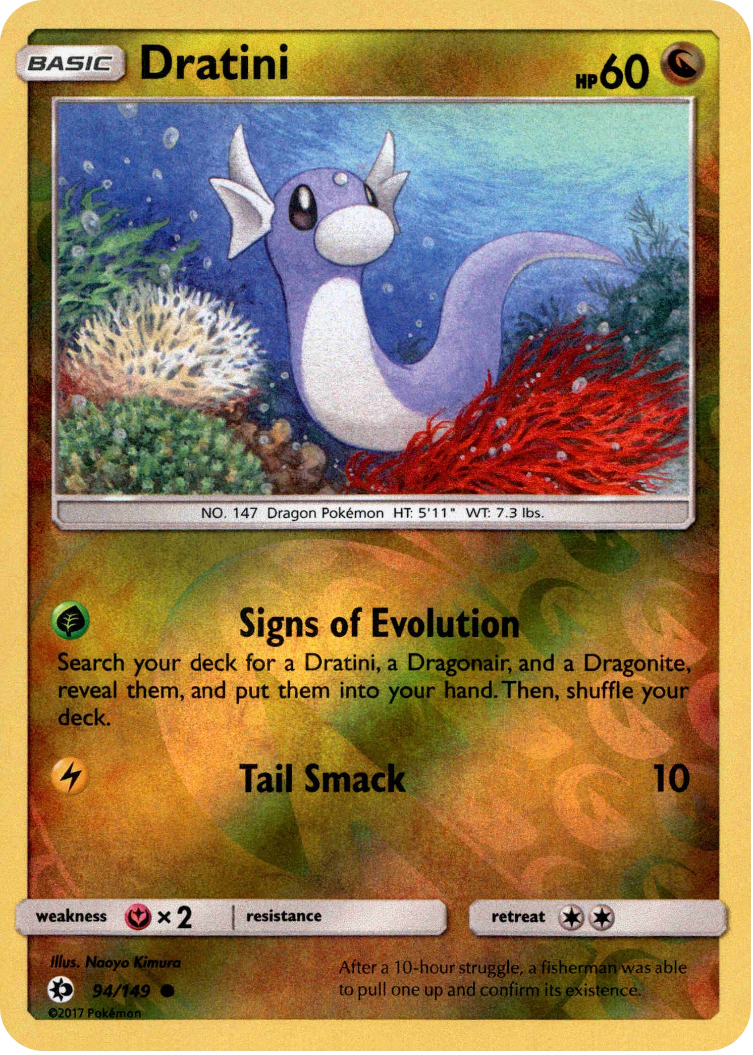 Dratini - 94/149 - Sun & Moon - Reverse Holo - Card Cavern