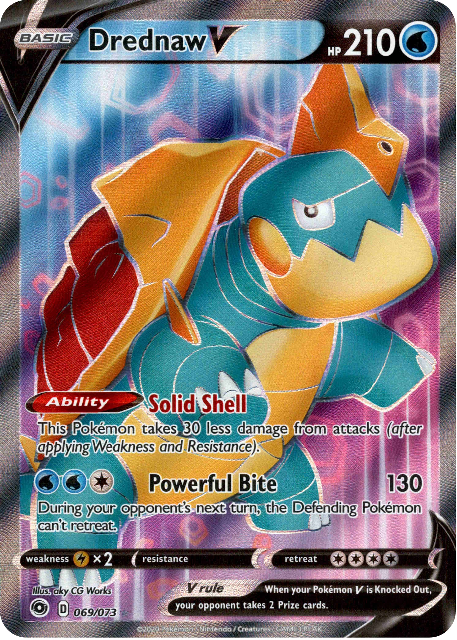 Drednaw V Full Art - 69/73 - Champion's Path - Card Cavern