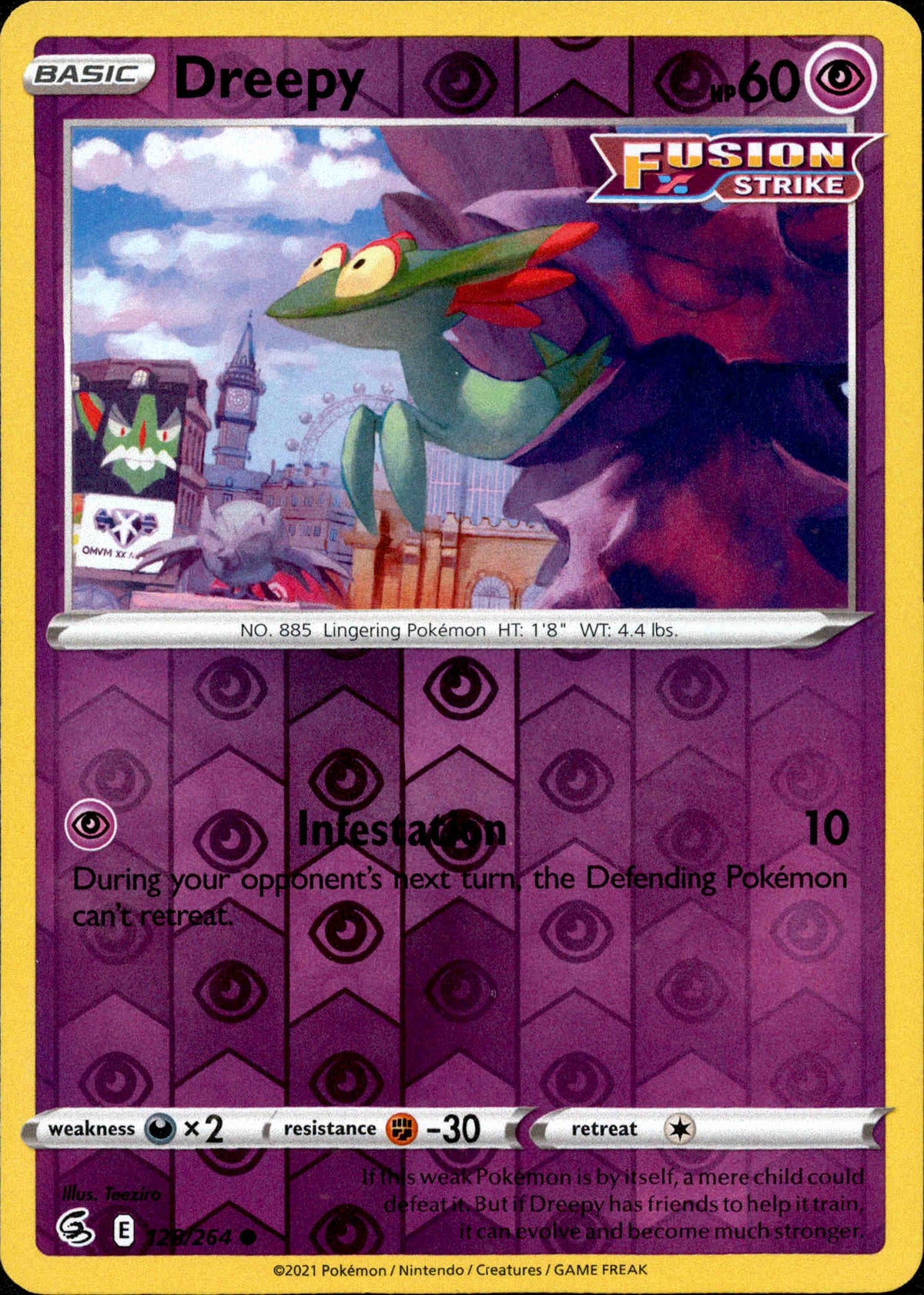 Dreepy - 128/264 - Fusion Strike - Reverse Holo - Card Cavern