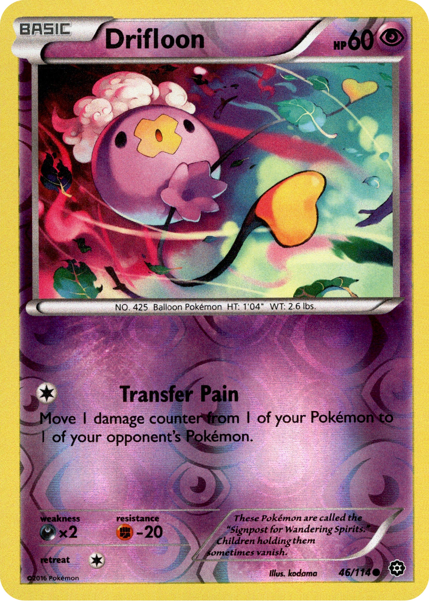 Drifloon - 46/114 - Steam Siege - Reverse Holo - Card Cavern