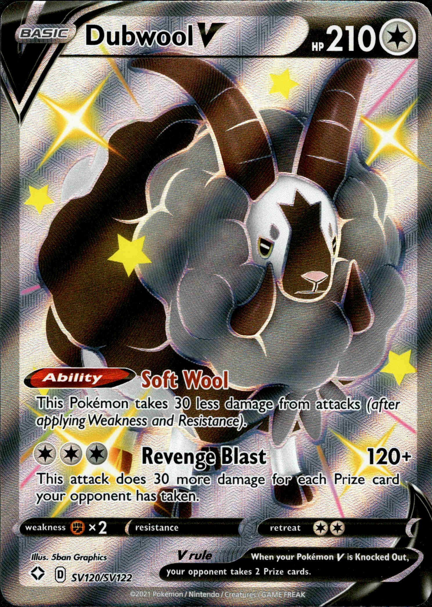 Dubwool V - SV120/SV122 - Shining Fates - Holo - Card Cavern