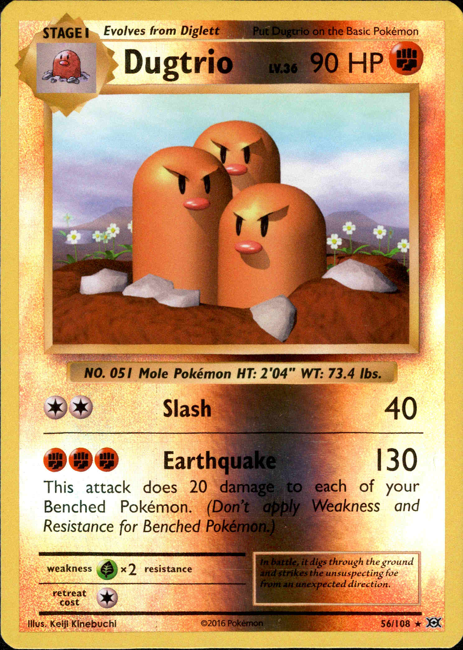 Dugtrio - 56/108 - Evolutions - Reverse Holo - Card Cavern