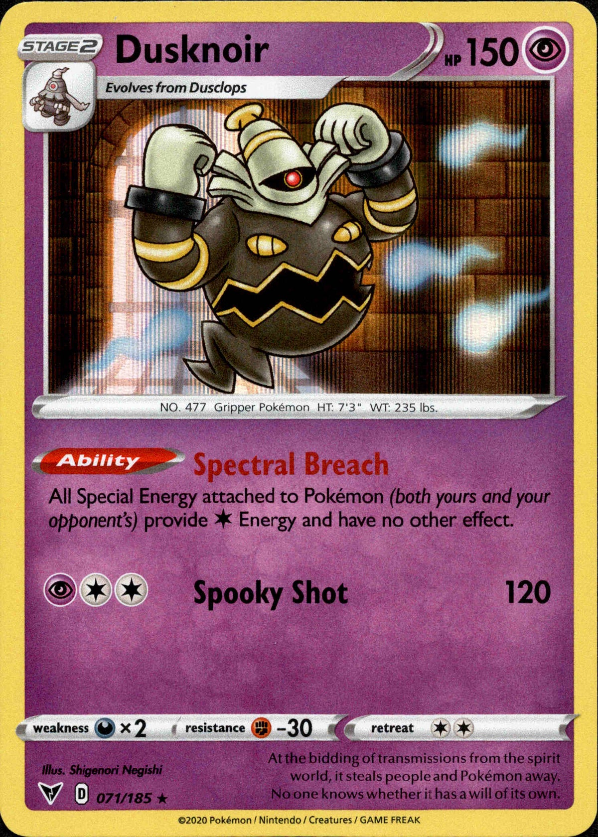 Dusknoir - 071/185 - Vivid Voltage - Holo - Card Cavern