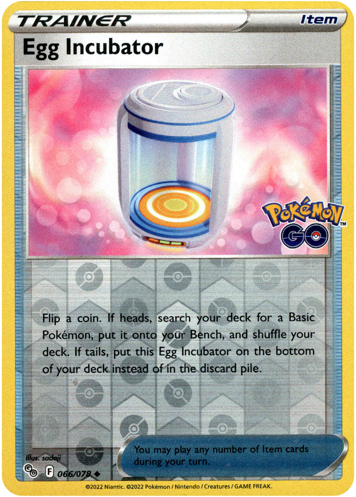 Egg Incubator - 066/078 - Pokemon Go - Reverse Holo - Card Cavern