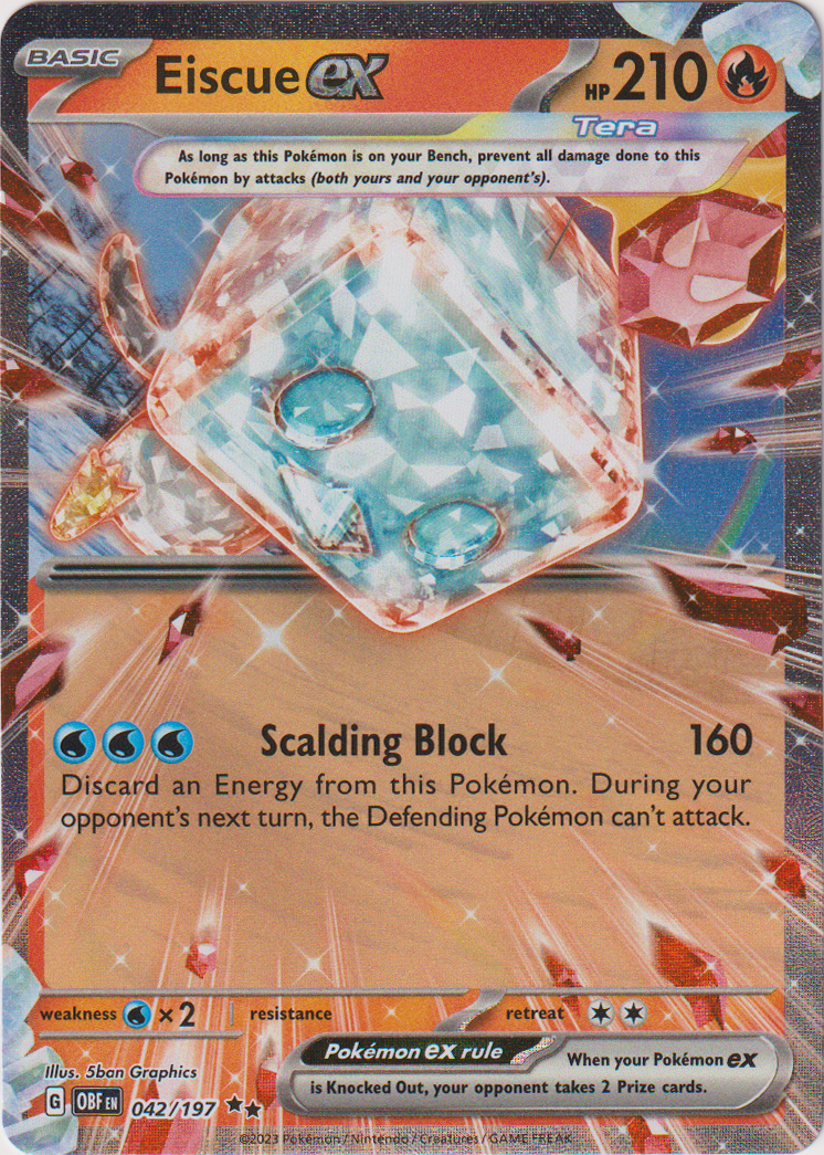eiscue pokemon card price Pokemon Trading Card Game Obsidian Flames Double Rare Eiscue ex #42