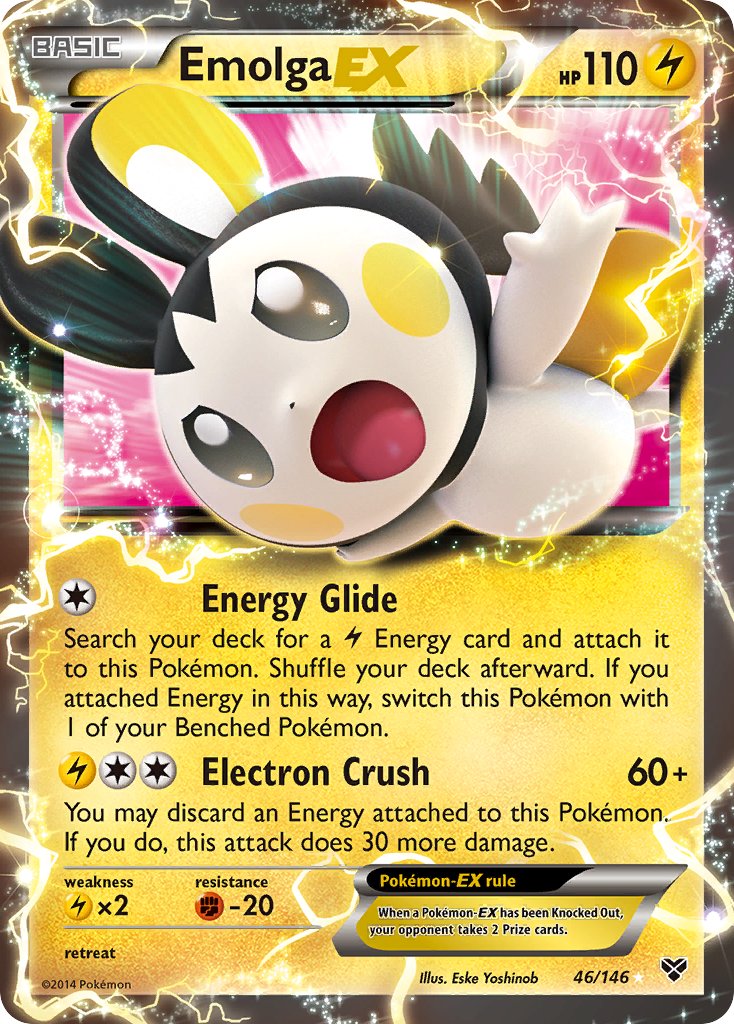 Emolga EX - 46/146 - XY Base - Holo - Card Cavern