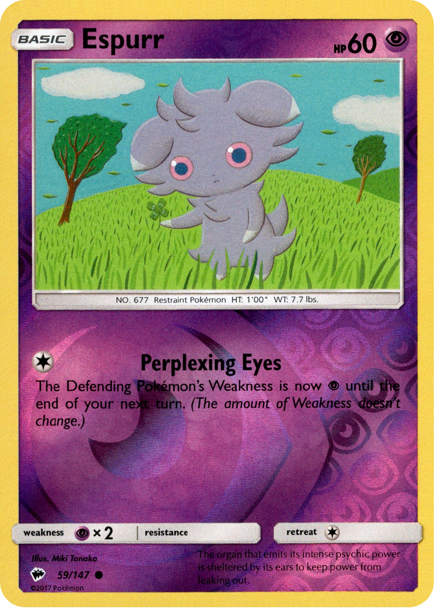 Espurr - 59/147 - Burning Shadows - Reverse Holo - Card Cavern
