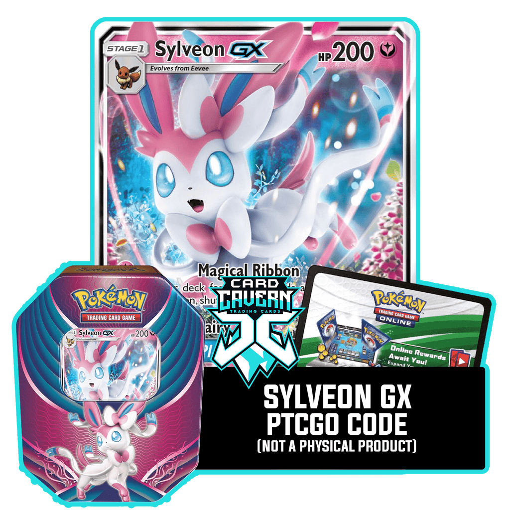 Evolution Celebration Tin: Sylveon GX - PTCGL Code Card Cavern Trading Cards, LLC Evolution Celebration Tin: Sylveon GX - PTCGL Code Card Cavern Trading Cards, LLC