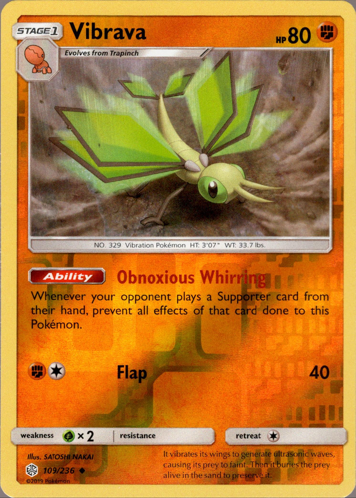 Vibrava - 109/236 - Cosmic Eclipse - Reverse Holo - Card Cavern