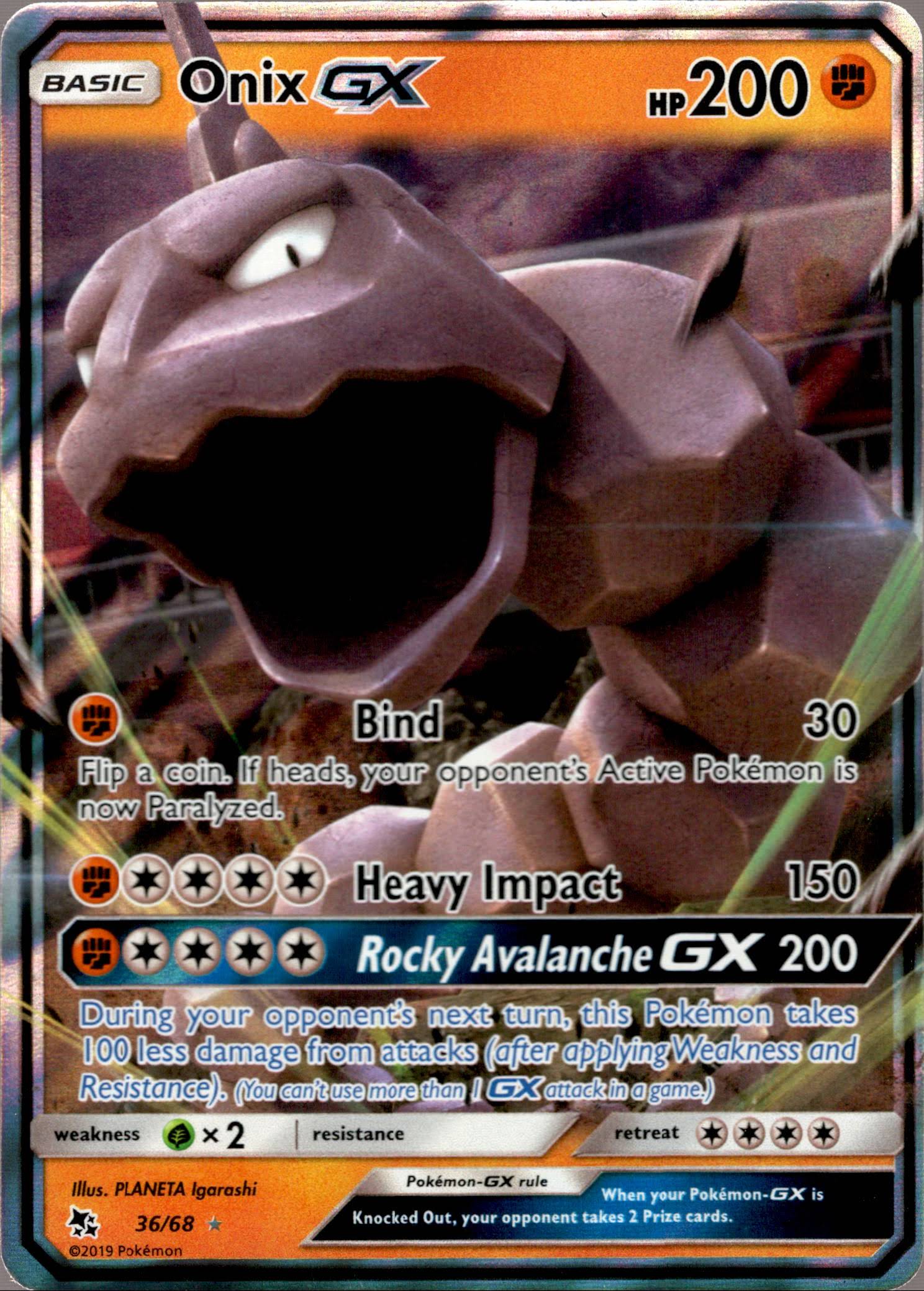 Onix GX - 36/68 - Hidden Fates - Holo - Card Cavern