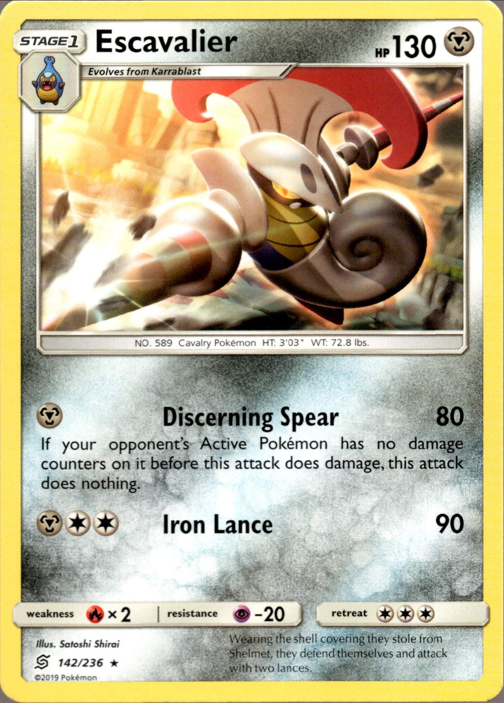 pokemon escavalier card Escavalier - 142/236