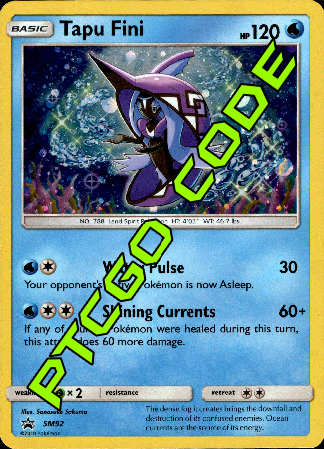 Tapu Fini SM92 PTCGO Code - Card Cavern