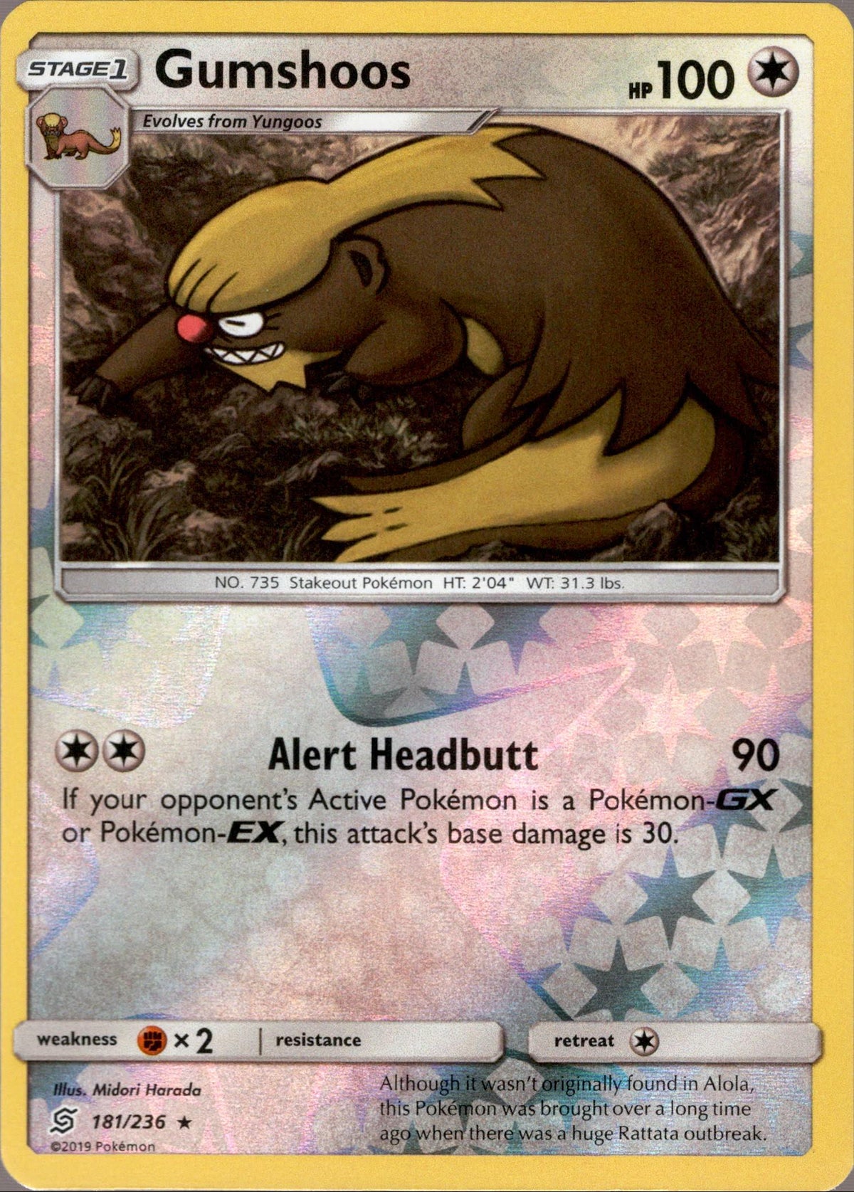 Gumshoos - 181/236 - Unified Minds - Reverse Holo - Card Cavern