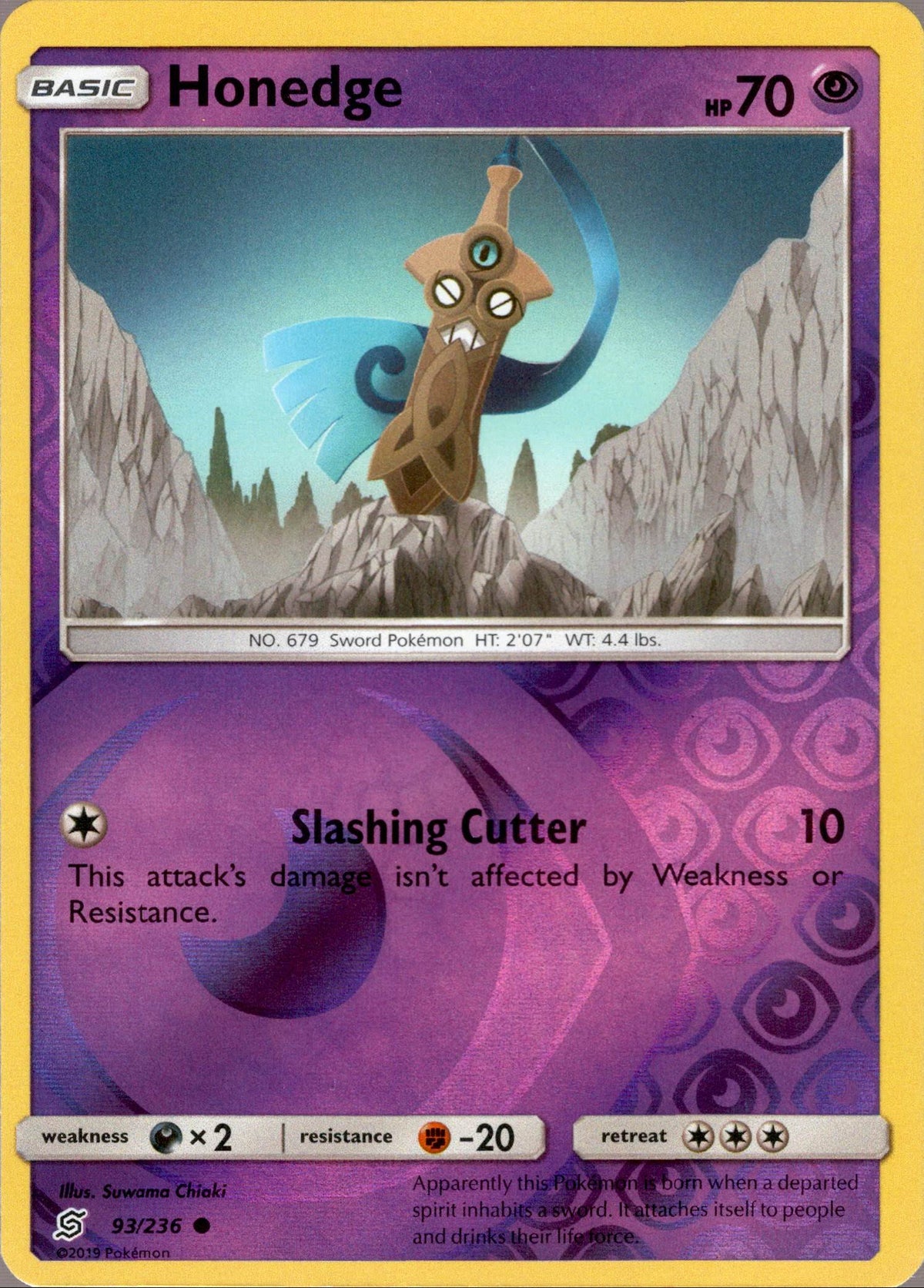 Honedge - 93/236 - Unified Minds - Reverse Holo - Card Cavern