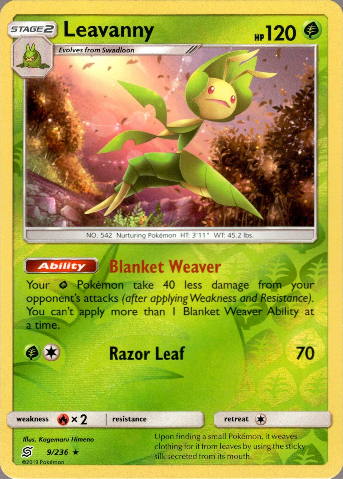Leavanny - 9/236 - Unified Minds - Reverse Holo - Card Cavern
