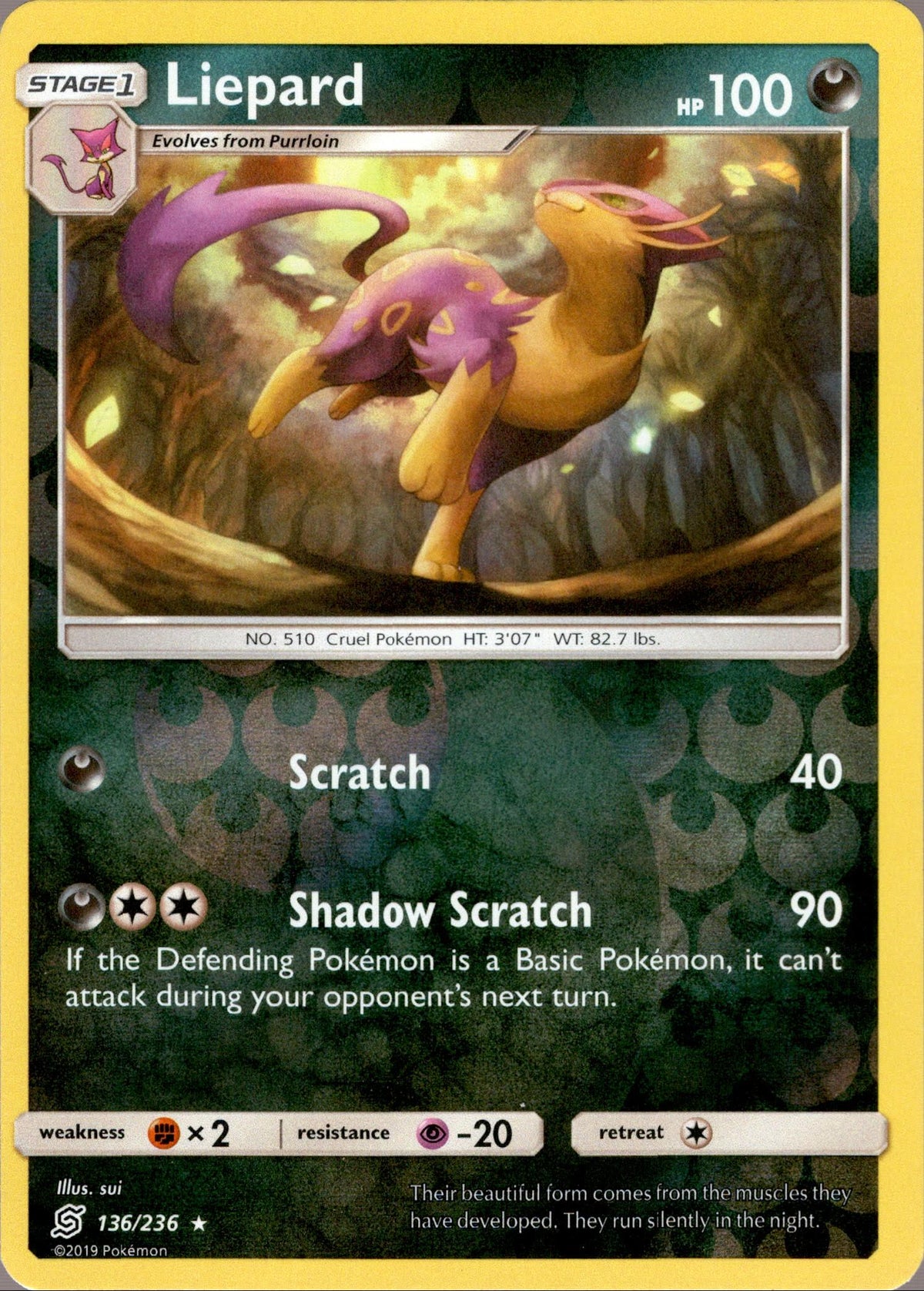 Liepard - 136/236 - Unified Minds - Reverse Holo - Card Cavern