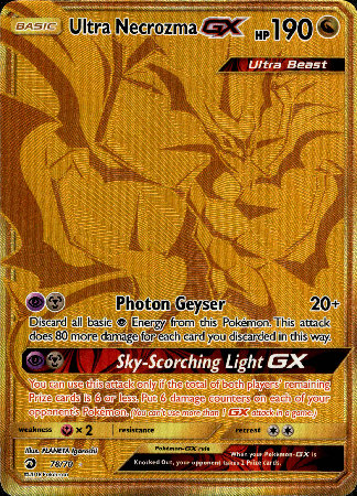 Ultra Necrozma GX Gold Secret - 78/70 - Dragon Majesty - Holo - Card Cavern