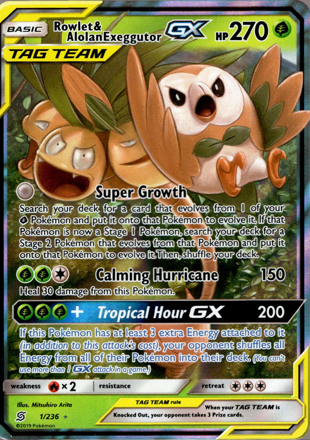 Rowlet & Alolan Exeggutor GX - 1/236 - Unified Minds