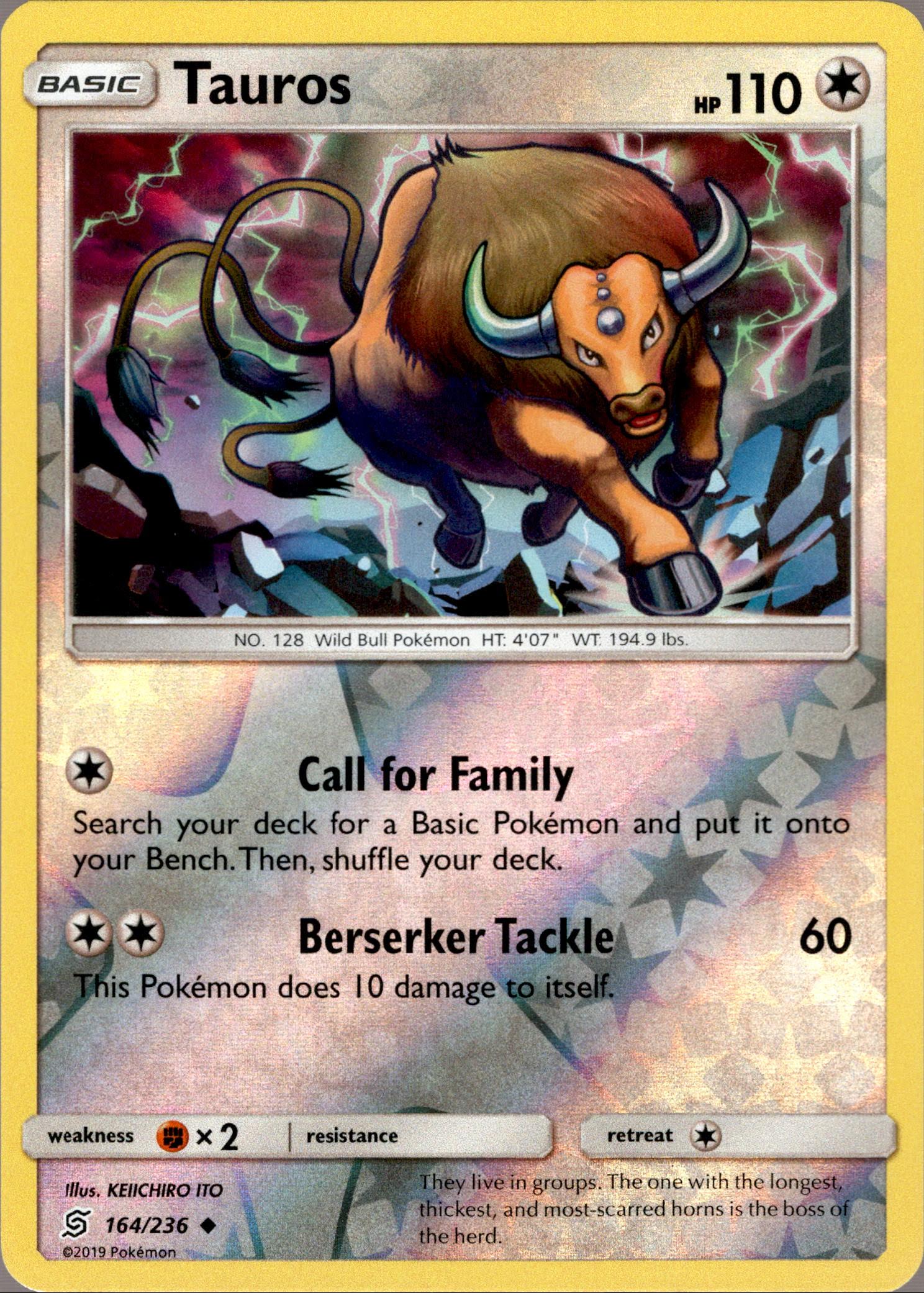 Tauros - 164/236 - Unified Minds - Reverse Holo - Card Cavern