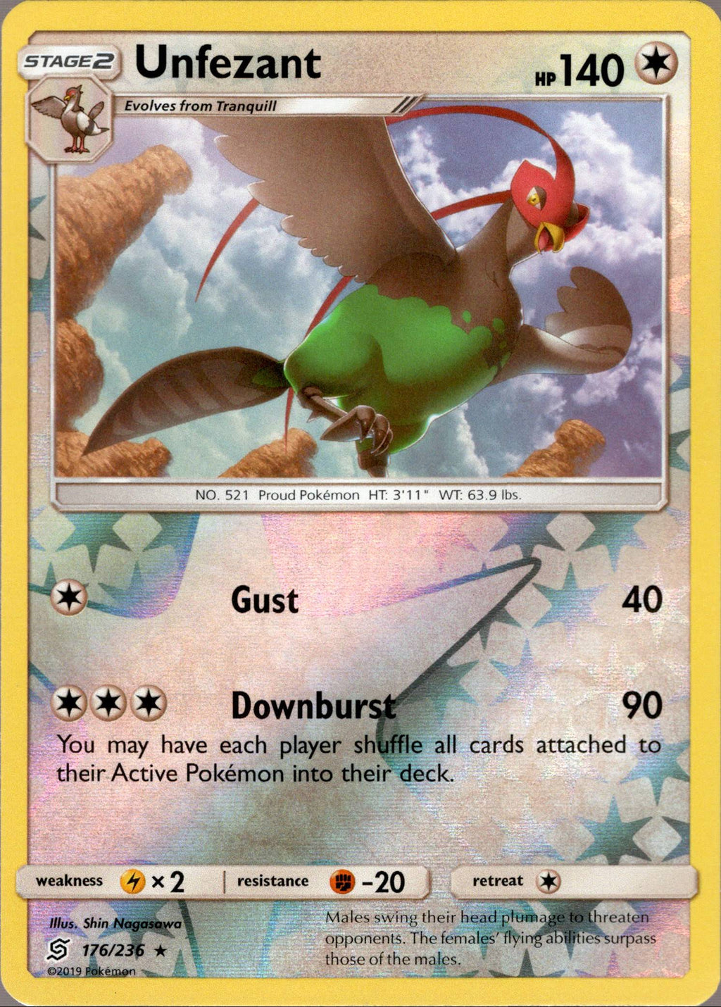unfezant stage 2 pokemon card value Unfezant - 176/236 - Unified Minds