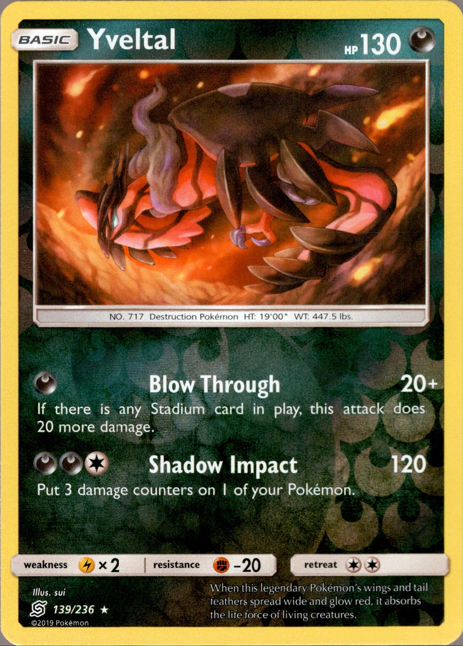 Yveltal - 139/236 - Unified Minds - Reverse Holo - Card Cavern