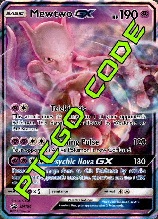 Mewtwo GX SM196 PTCGO Code - Card Cavern