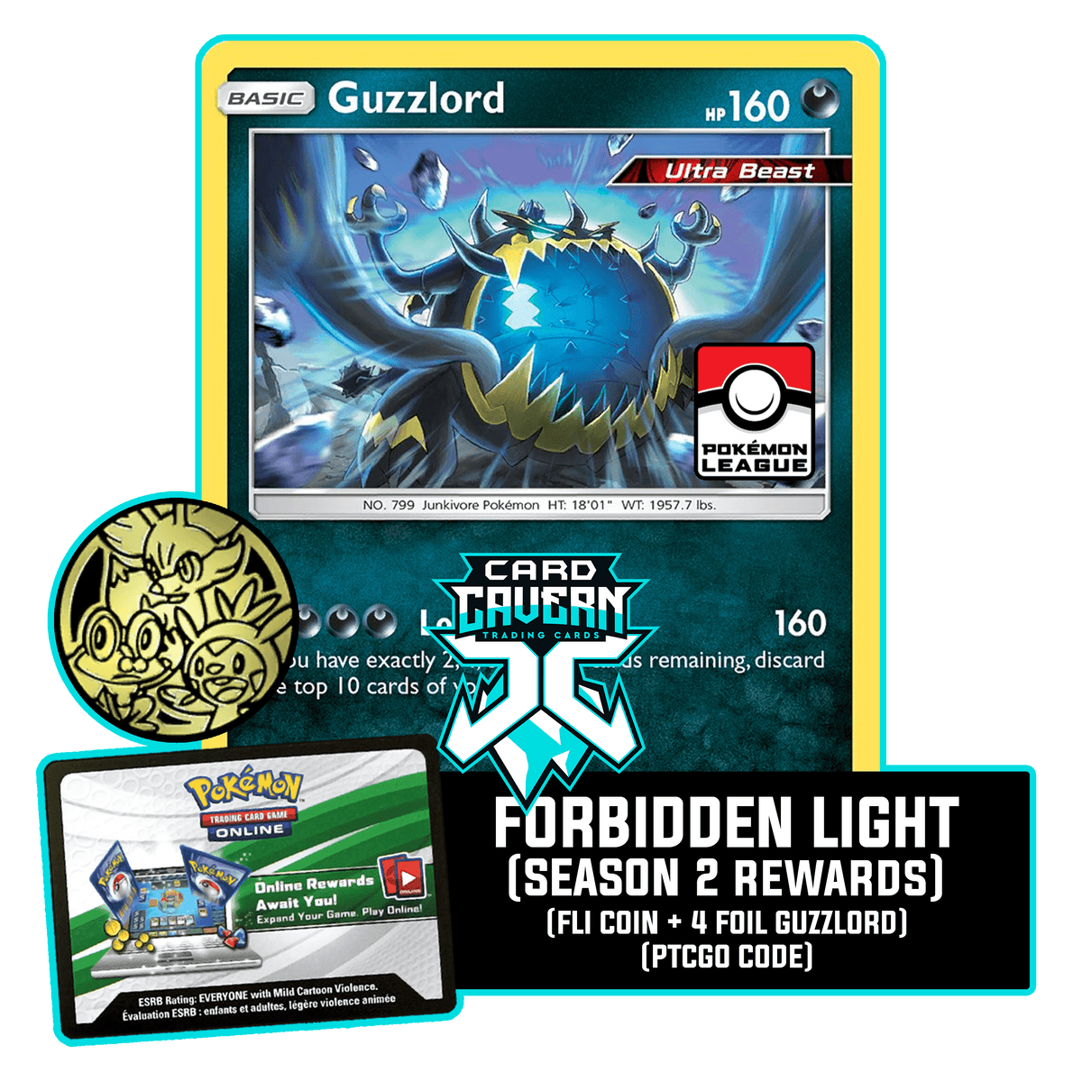 Forbidden Light Season 2 PTCGO Code - Card Cavern