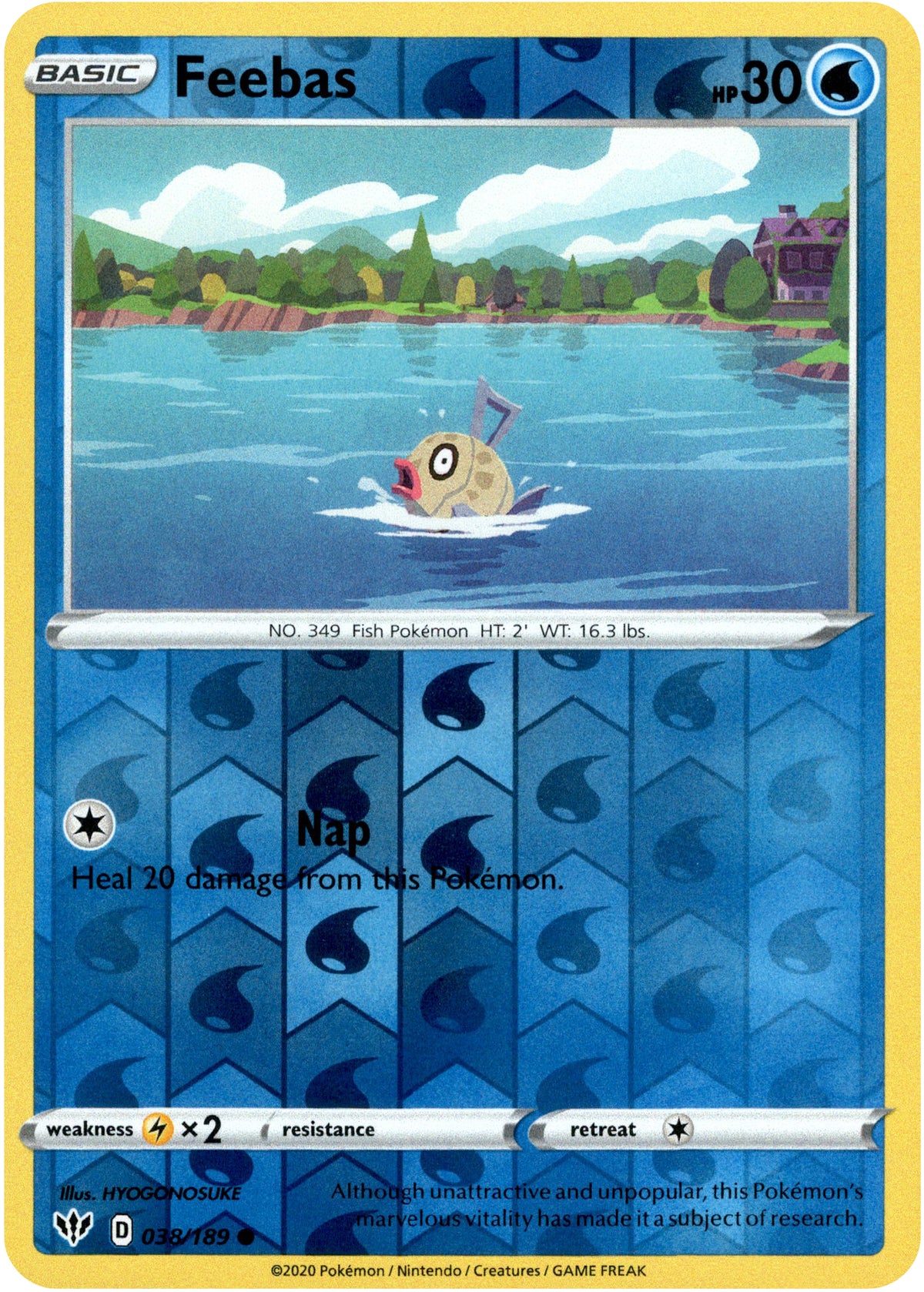 Feebas - 38/189 - Darkness Ablaze - Reverse Holo - Card Cavern