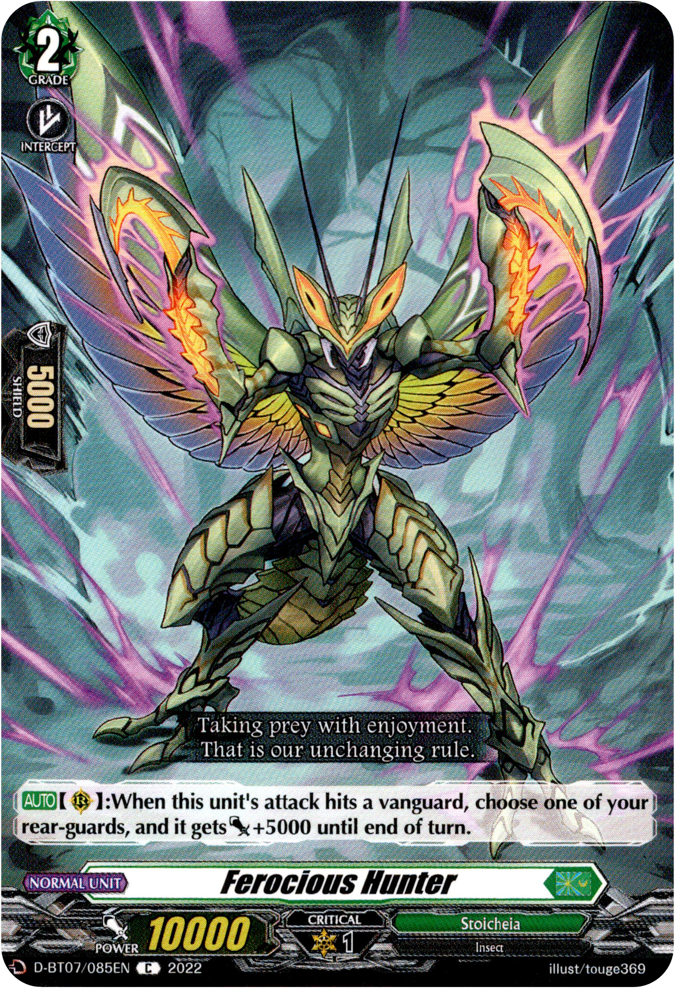 Ferocious Hunter - D-BT07/085EN - Raging Flames Against Emerald Storm - Card Cavern
