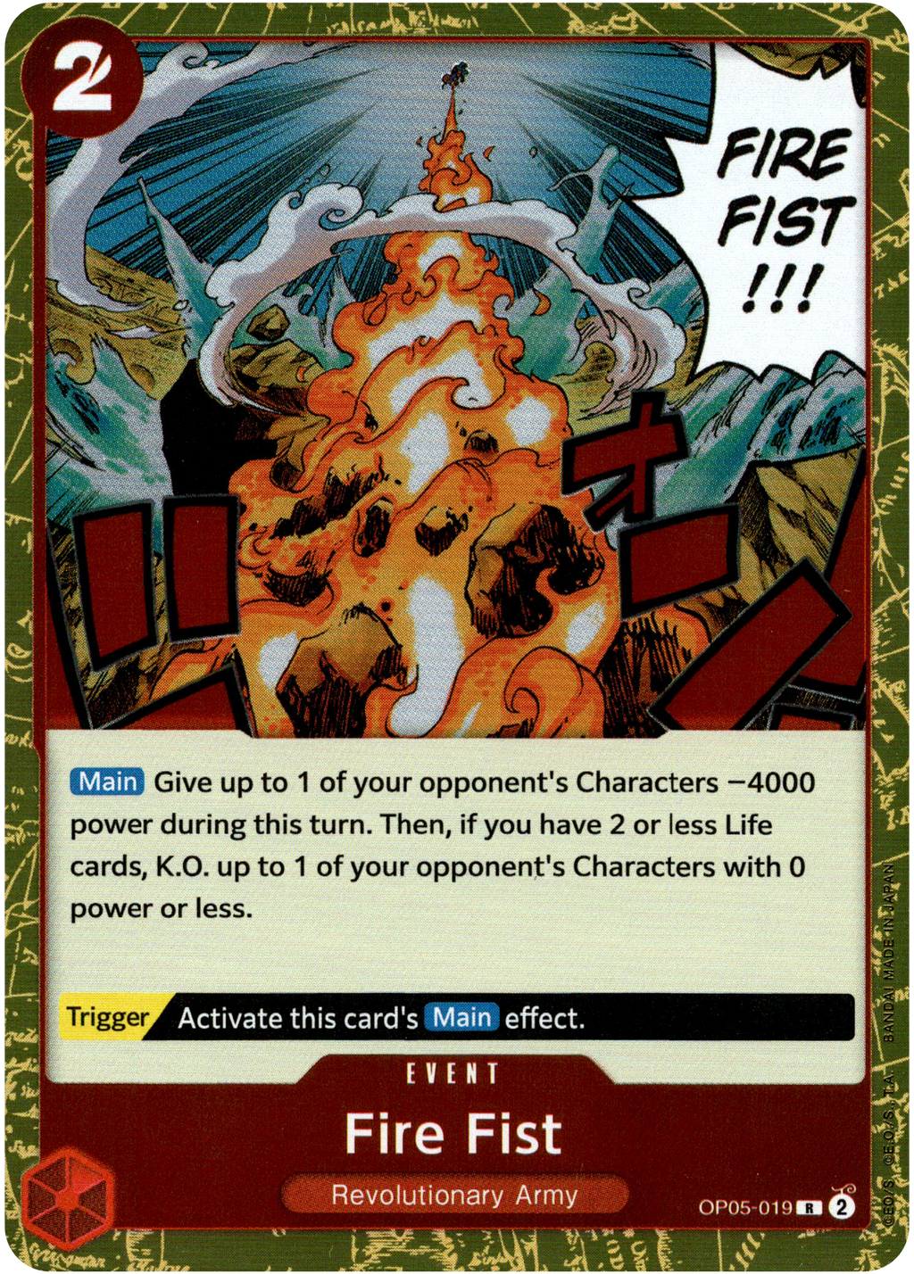 one piece card game fire fist One Piece Awakening of the New Era Rare Fire Fist Op05-019