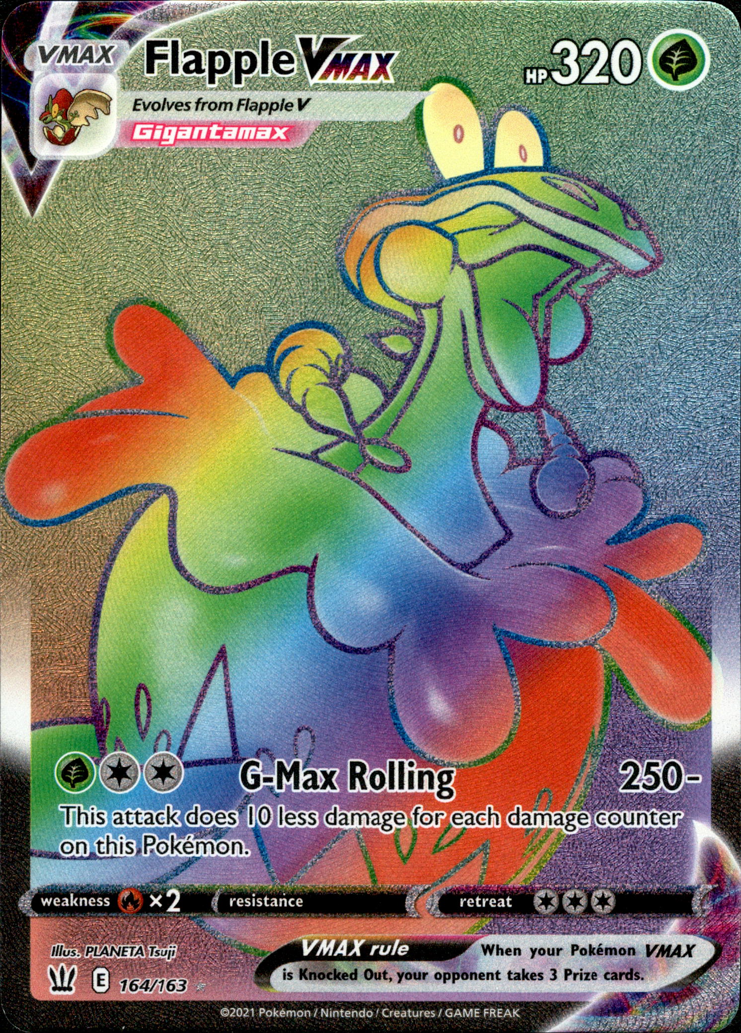 Flapple VMAX Hyper Rare - 164/163 - Battle Styles - Holo - Card Cavern