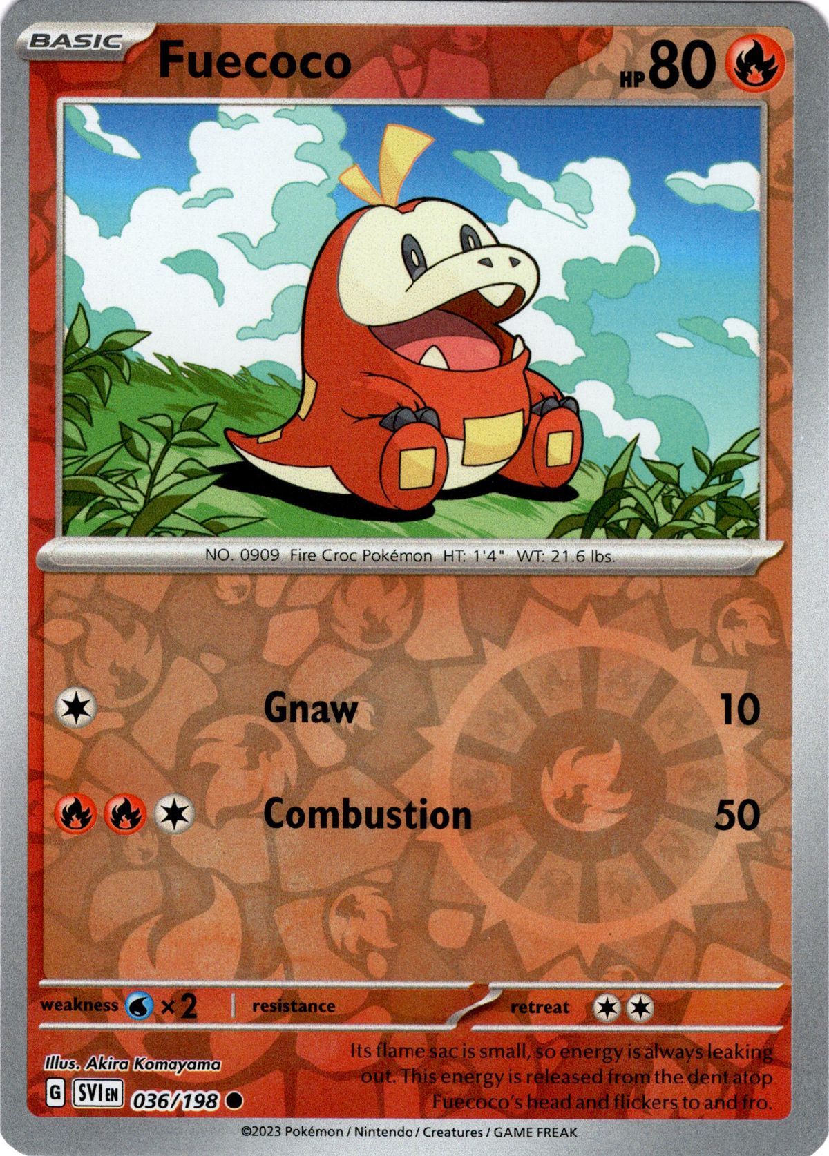 Fuecoco - 036/198 - Scarlet & Violet - Reverse Holo - Card Cavern