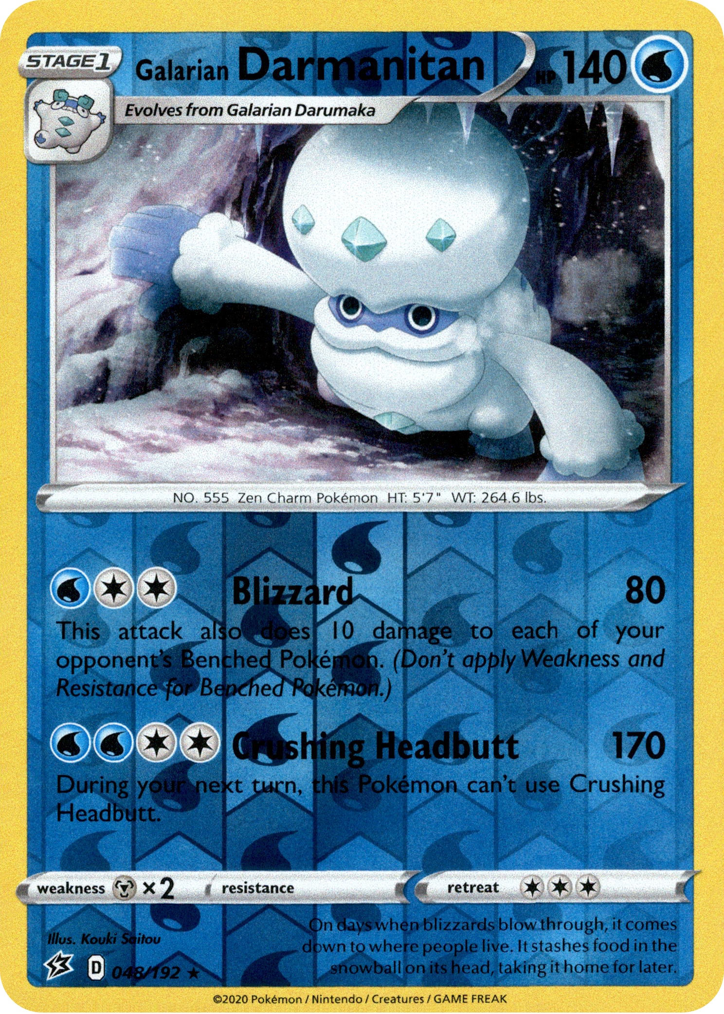 Galarian Darmanitan - 48/192 - Rebel Clash - Reverse Holo - Card Cavern